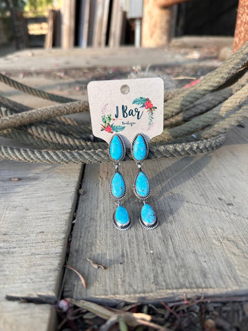 The Melania || Turquoise Drop Earrings